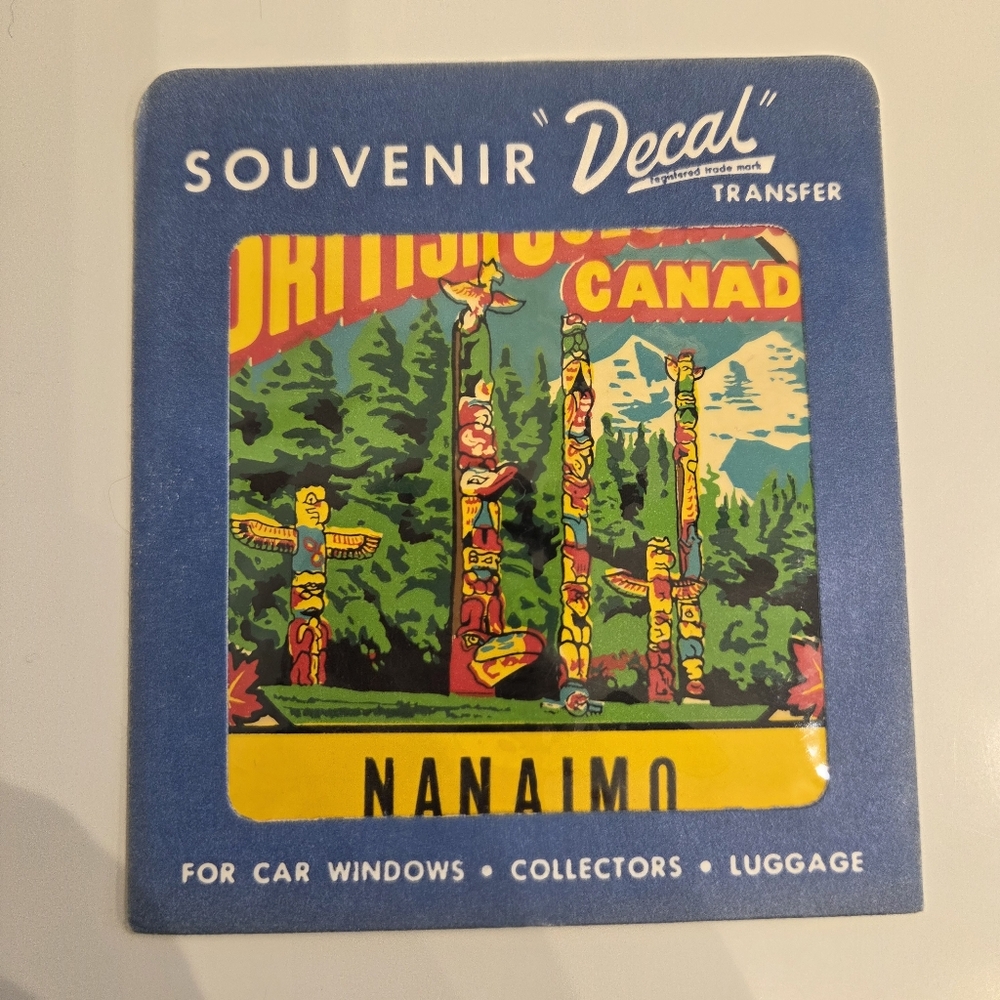 Vintage 60s-70s Decal Transfer For Car Window Nanaimo British Columbia